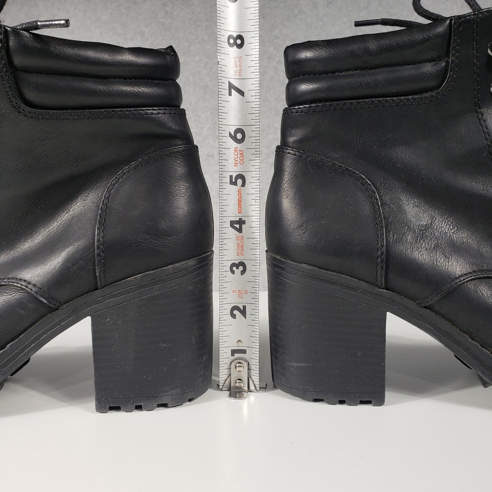 Esmeralda Womens Combat‎ Boots Size 8.5 Black Chunky Lug Sole Lace Up Moto Goth - Picture 4 of 14